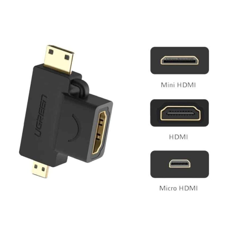 UGREEN 20144 MICRO+MINI HDMI TO HDMI F/M ADAPTER - Image 2