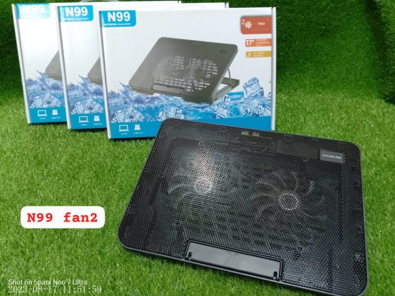 N99 F2 USB Dual Fan Hollow Carved Design Heat Dissipation Laptop Cooling Pad - Image 2