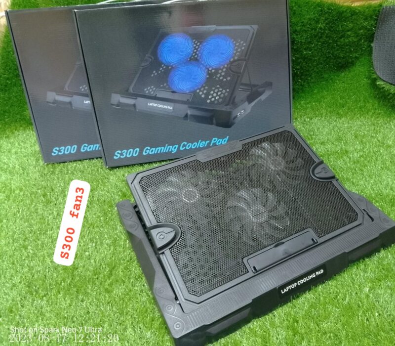 S300 3 Fan Adjustable Wind Speed Desktop Laptop Cooling Pad for Gaming Laptop - Image 4