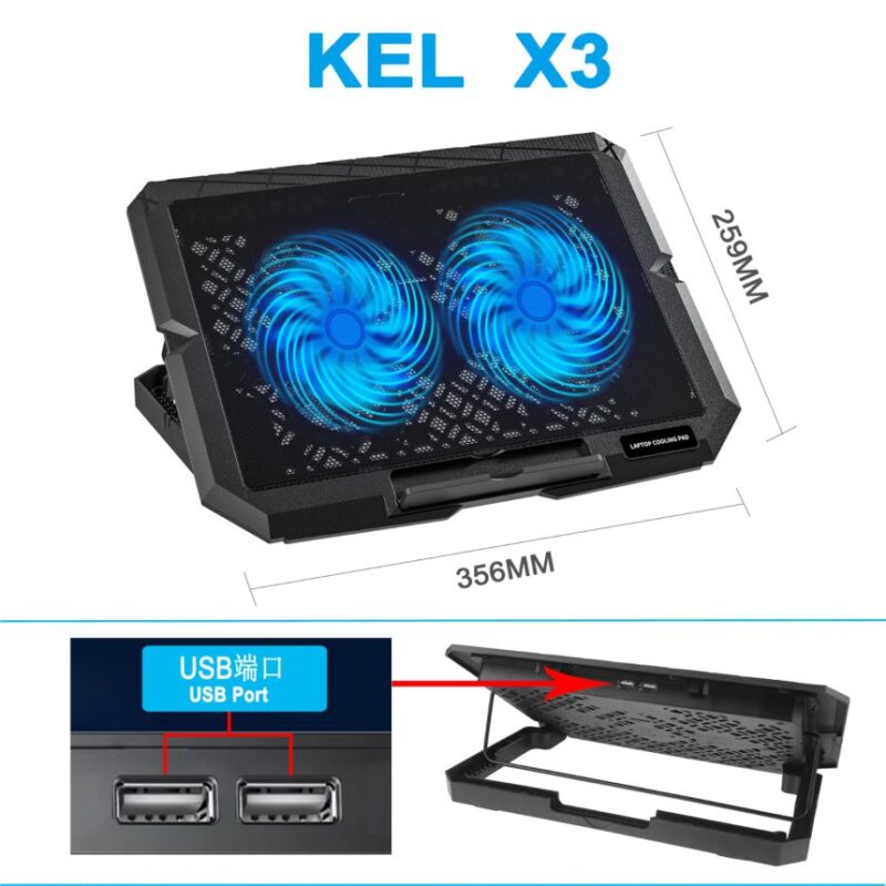 X3 Dual Fans USB Laptop Cooling Pad - Image 6