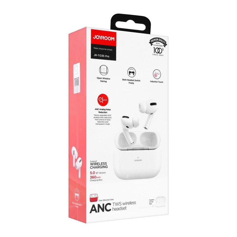 JOYROOM JR-T03S Pro ANC Noise Reduction Wireless Earbuds White - Image 8